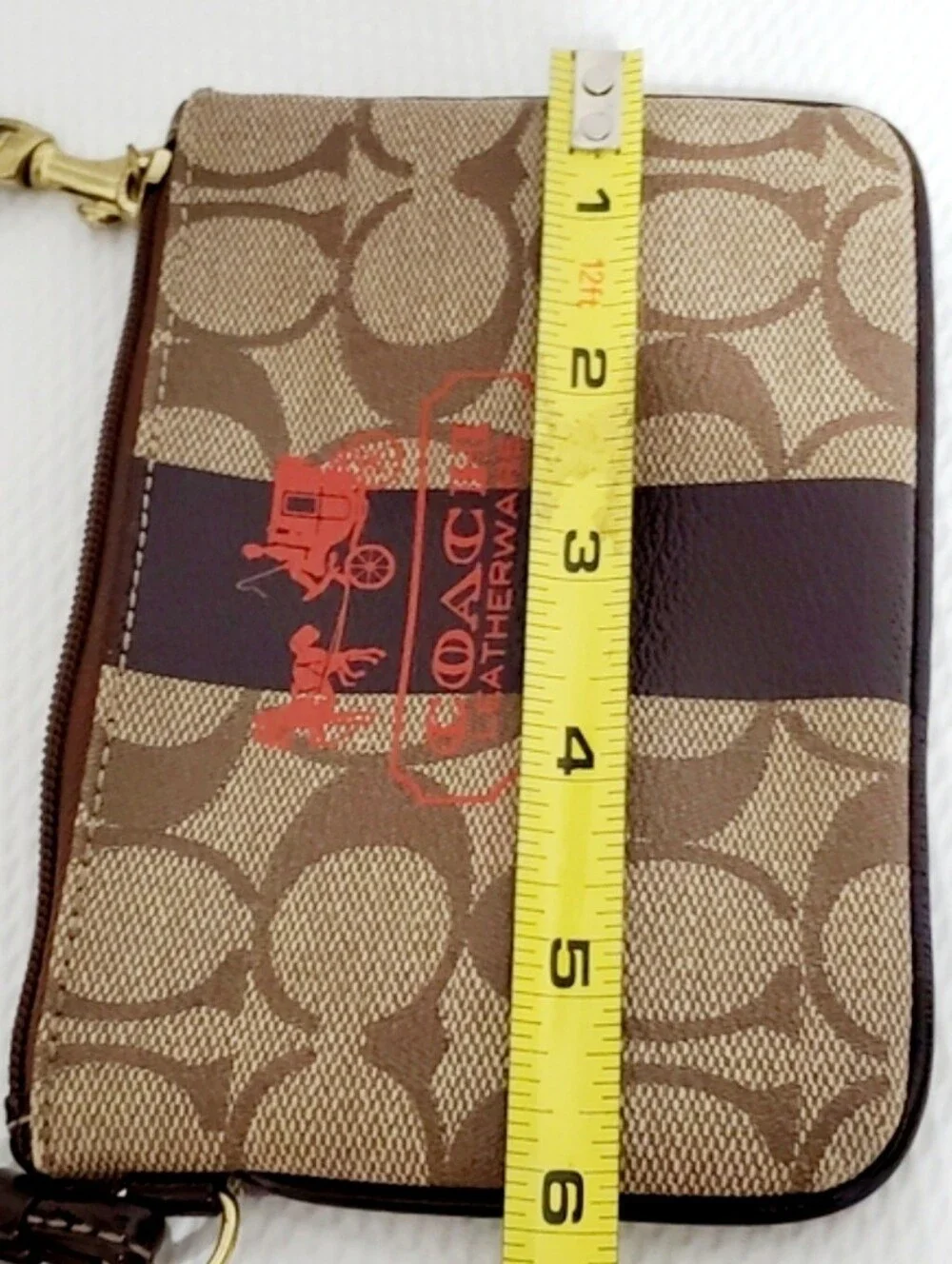 Coach Heritage Stripe Collection Zip Wristlet
